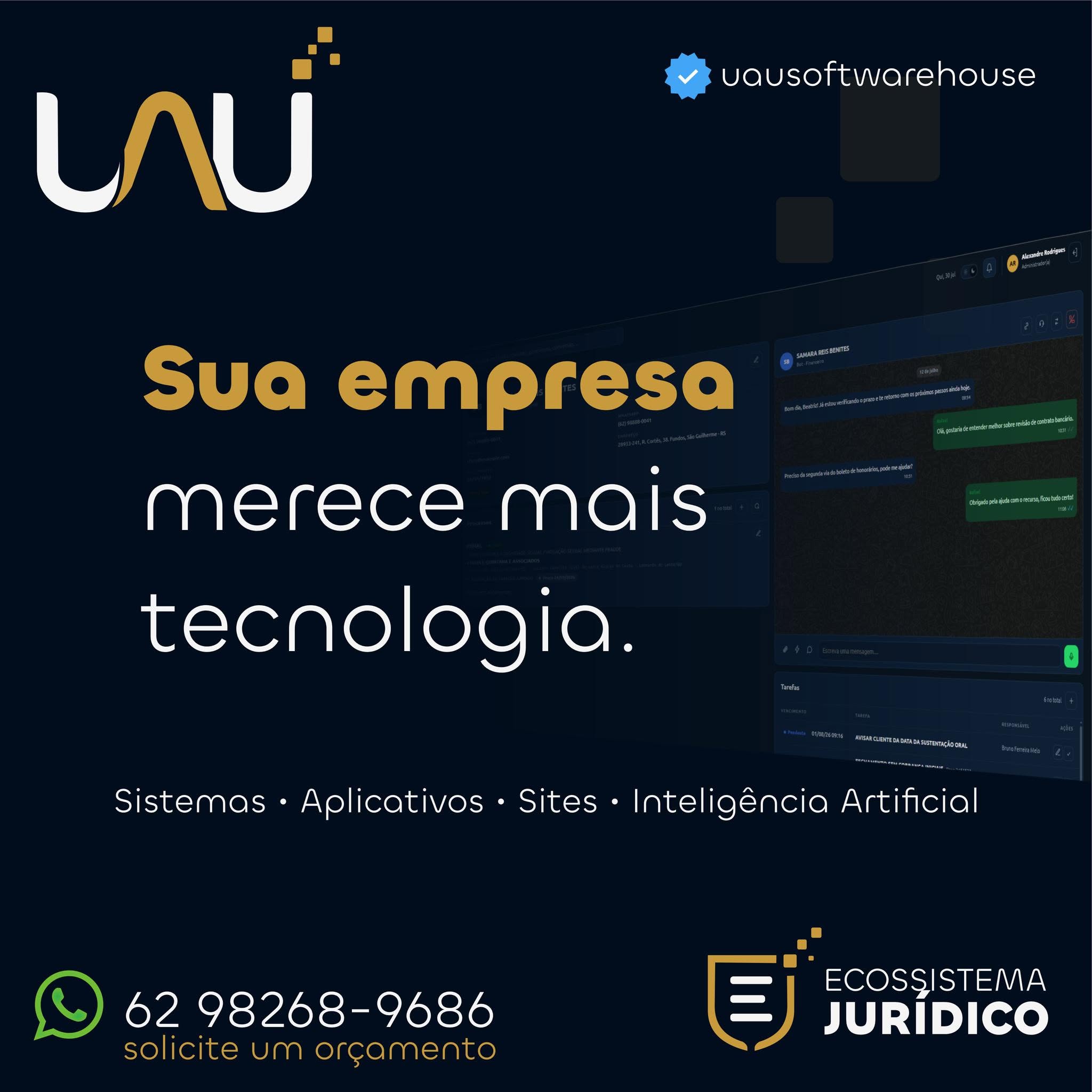 Software Jurídico Completo: Gestão, WhatsApp, Assinatura Eletrônica e IA | Ecossistema Jurídico